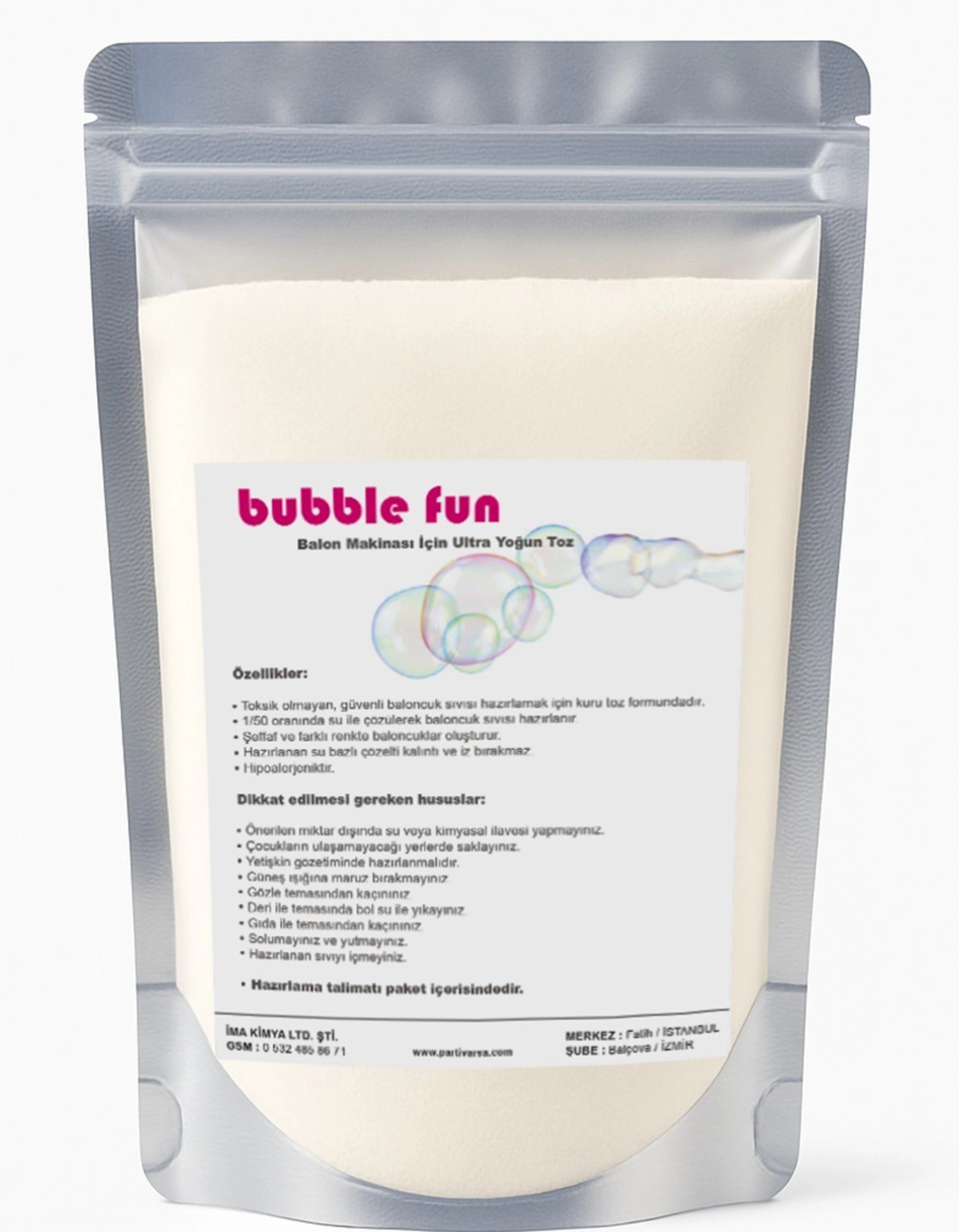 Bubble Fun | Ultra Yoğun Baloncuk Sıvısı Tozu 100 g
