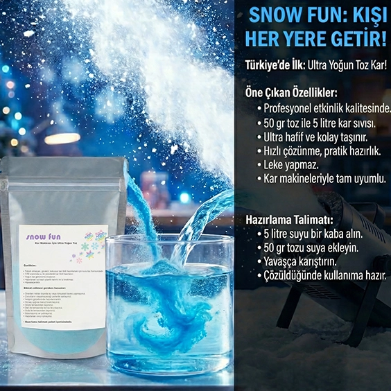 Snow Fun Ultra Yoğun Kar Efekti Likiti Tozu – 50 g
